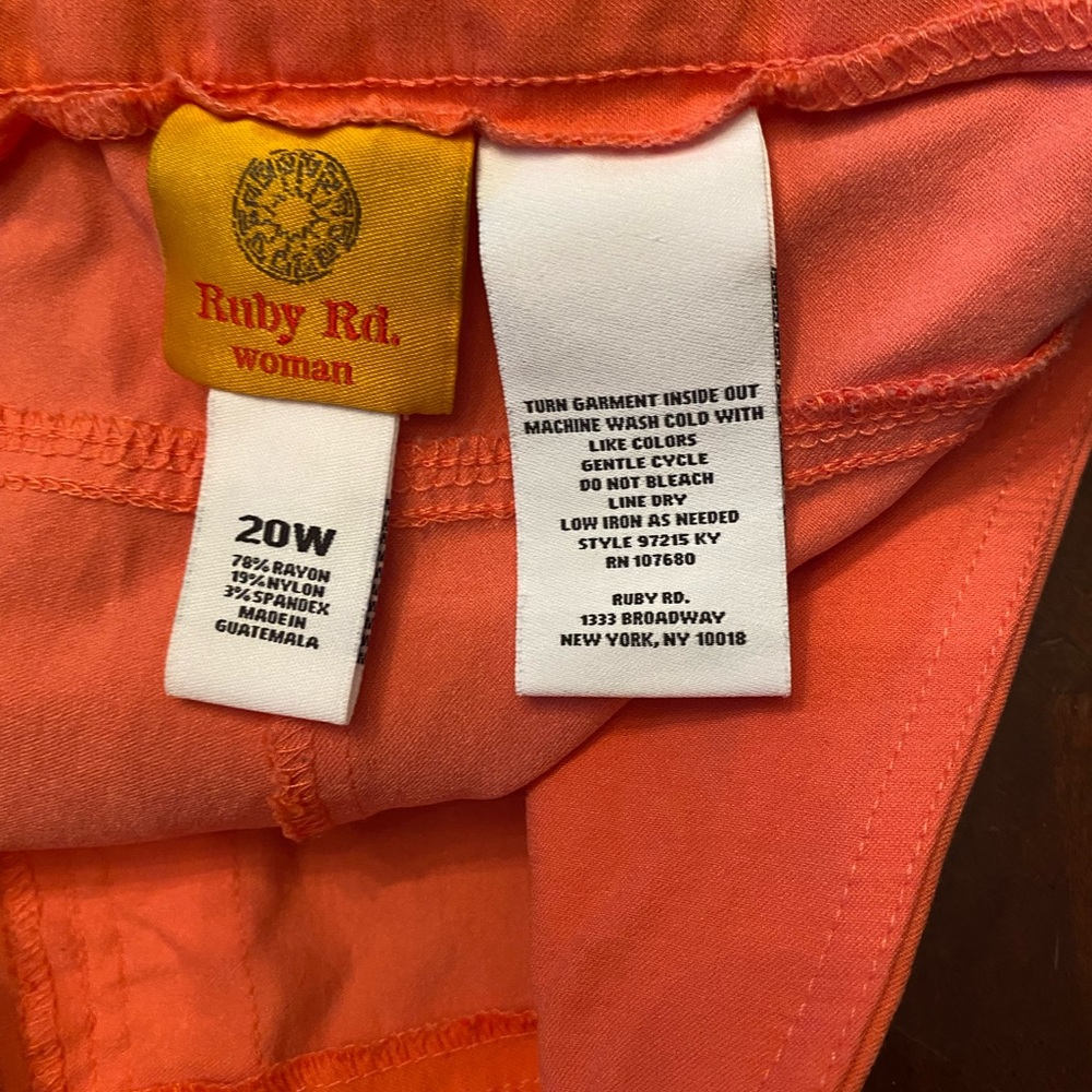 Ruby Rd. Woman's Orange Bottoms - Picture 2 of 4